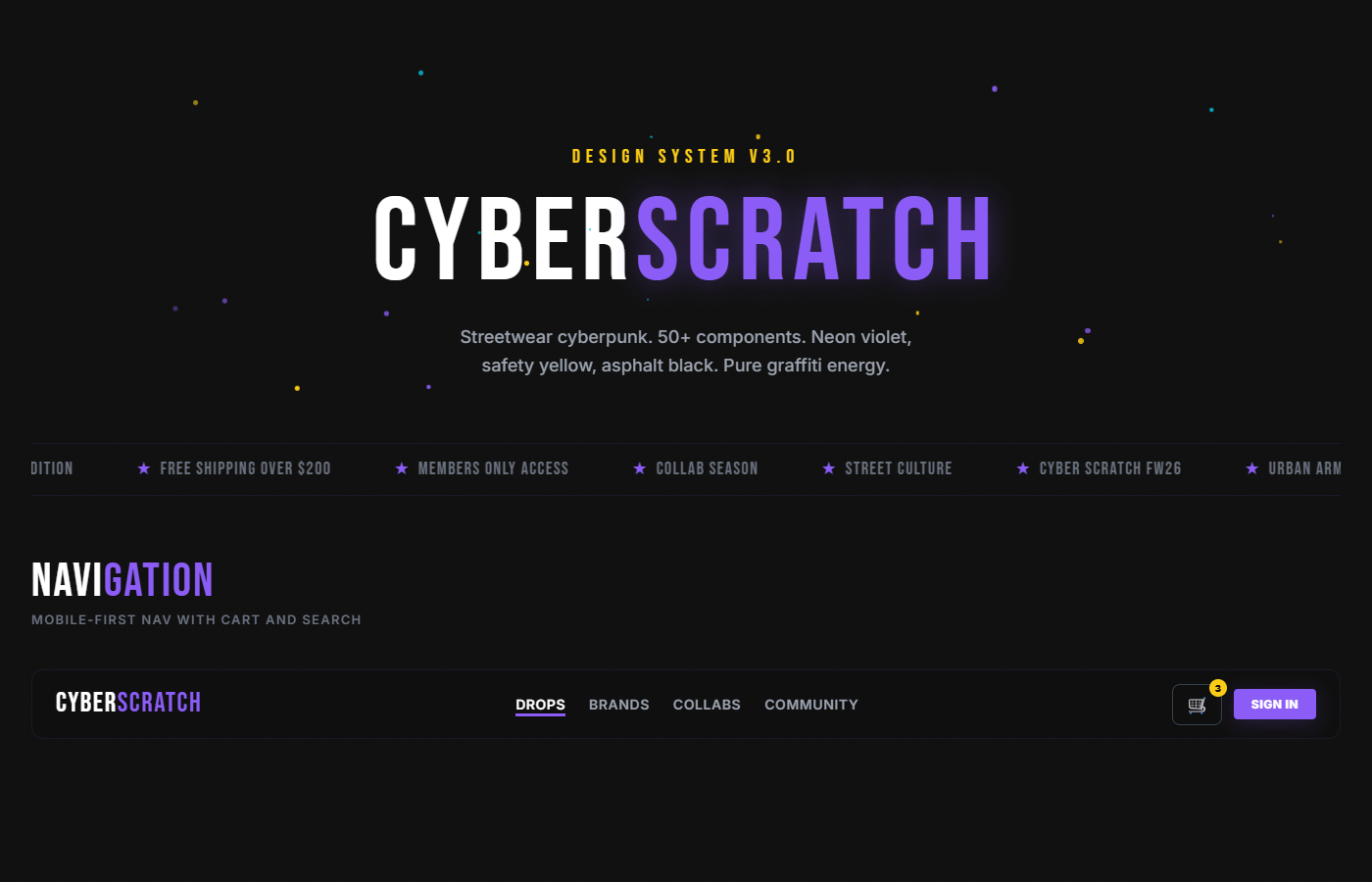 Cyber Scratch UI Kit preview