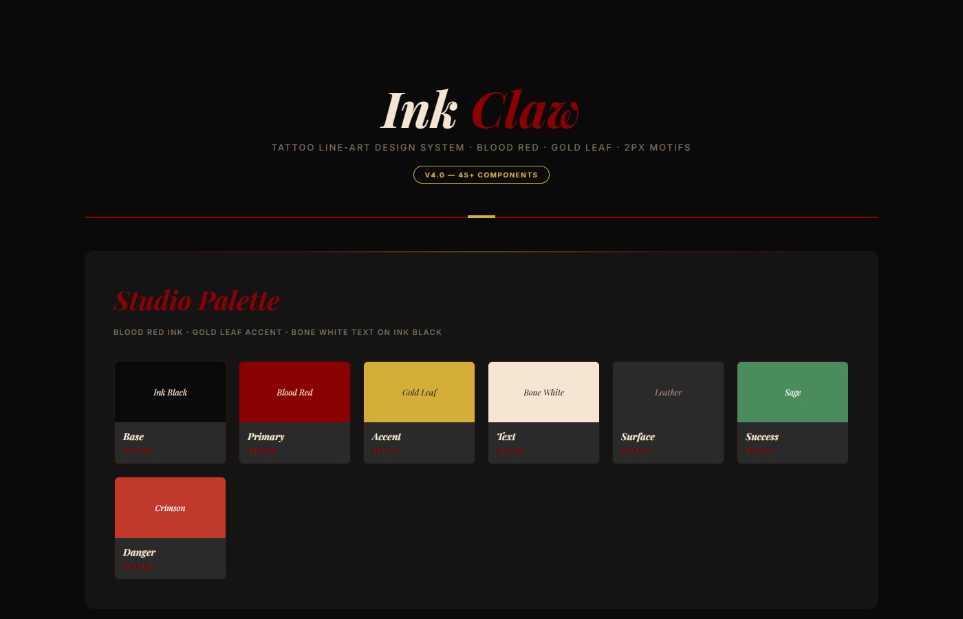 Ink Claw UI Kit preview