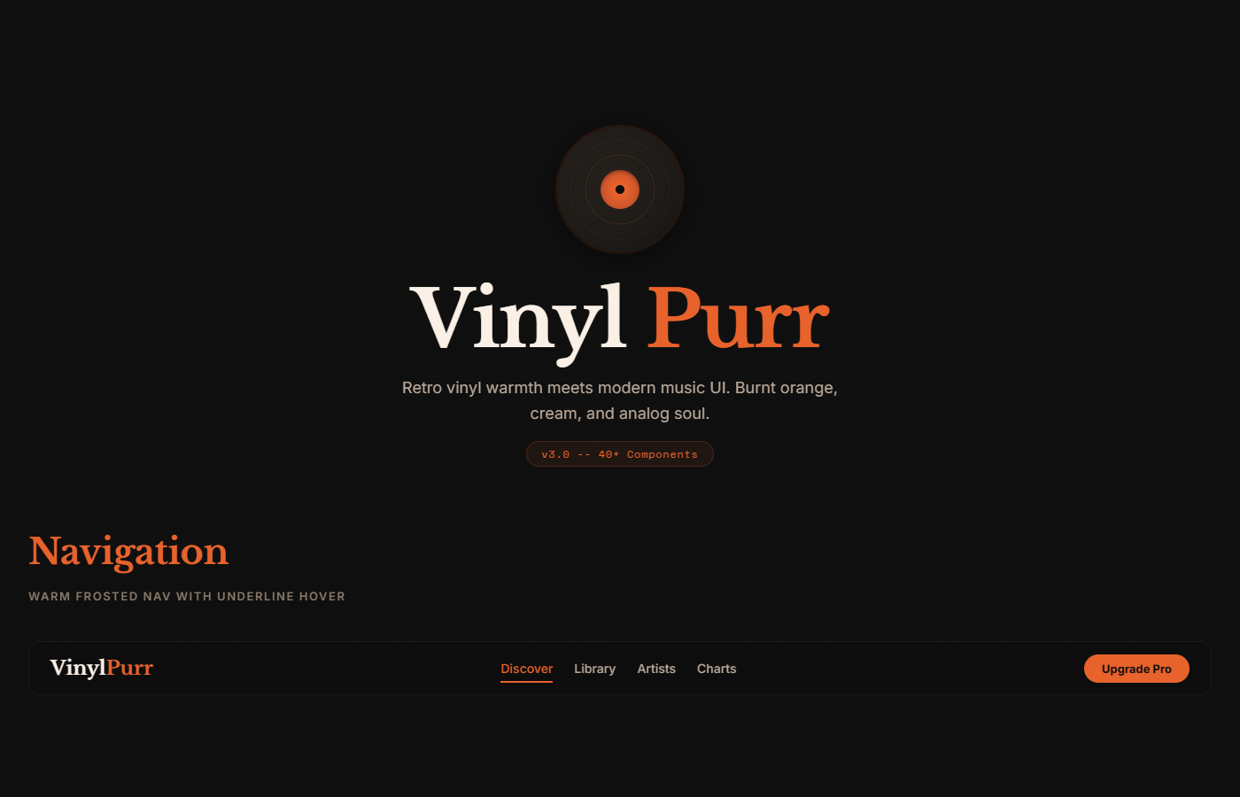 Vinyl Purr UI Kit preview